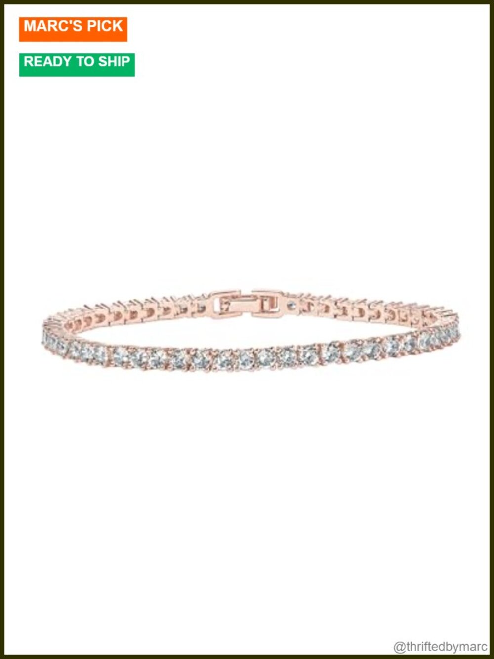 14K Gold Plated 3mm Cubic Zirconia Tennis Bracelet for Women 7.5"